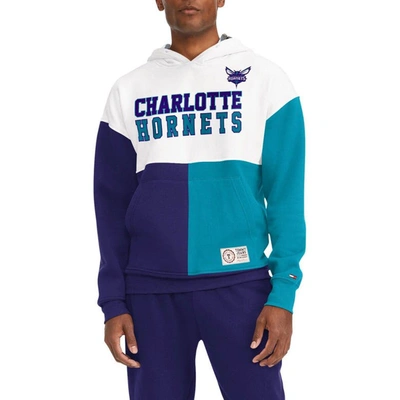 Tommy Jeans White/purple Charlotte Hornets Andrew Split Pullover Hoodie
