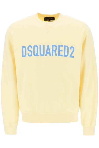Dsquared2 Logo Print Sweatshirt In Yellow