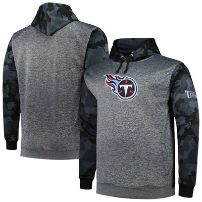 Fanatics Branded Heather Charcoal Tennessee Titans Big & Tall Camo Pullover Hoodie