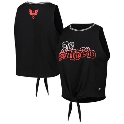 The Wild Collective White D.c. United Twist-tie Tank Top In Black