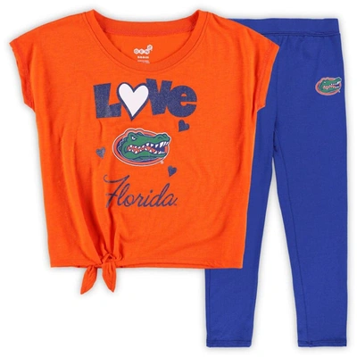 Outerstuff Kids' Preschool & Toddler Orange/royal Florida Gators Forever Love T-shirt & Leggings Set