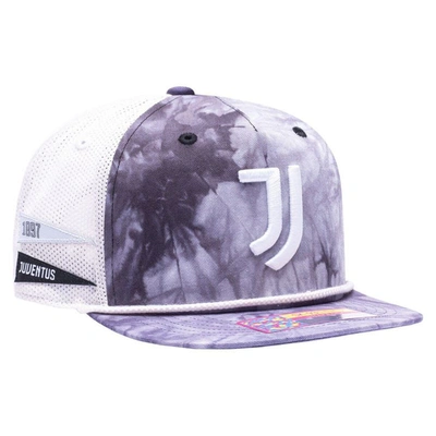 Fan Ink Juventus Woodstock Tie-dye Trucker Snapback In Black