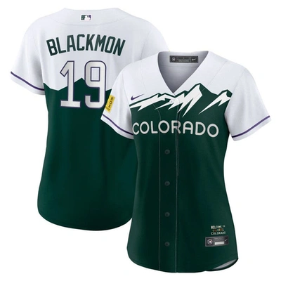 Nike Charlie Blackmon White/forest Green Colorado Rockies City Connect Replica Player Jersey
