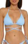 Becca Color Code Wraparound Triangle Bikini Top In Blue