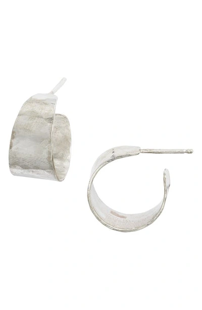 Nashelle Mood Small Hammered Hoop Earrings In Sterling Silver