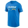 Nike Powder Blue Los Angeles Chargers Division Essential T-shirt