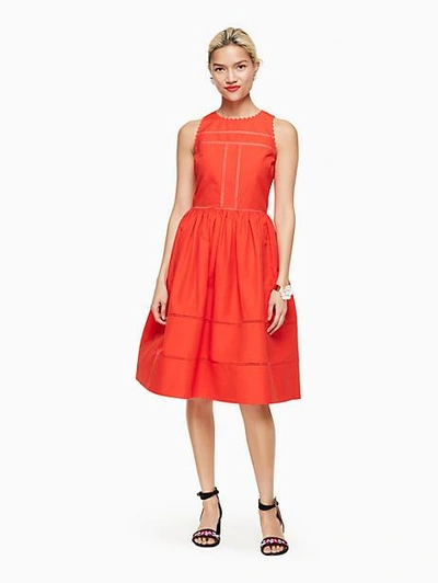 knee length dresses for ladies Kate Lace Midi Dress in Red main image 0