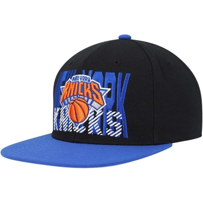 Mitchell & Ness Men's  Black New York Knicks Soul Cross Check Snapback Hat