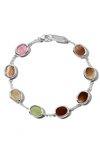 Ippolita Polished Rock Candy Mini Oval Slice Station Bracelet In Silver/ Brown