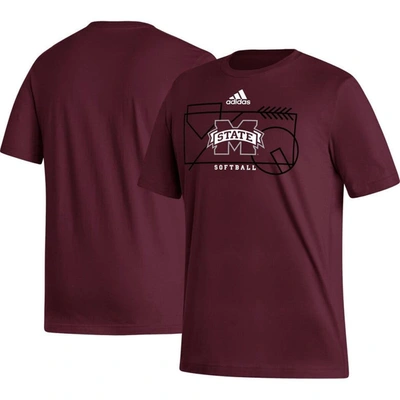 Adidas Originals Adidas Maroon Mississippi State Bulldogs Locker Lines Softball Fresh T-shirt