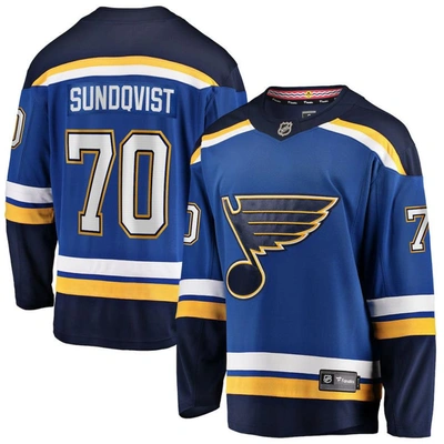 Fanatics Branded Oskar Sundqvist Blue St. Louis Blues Home Breakaway Player Jersey