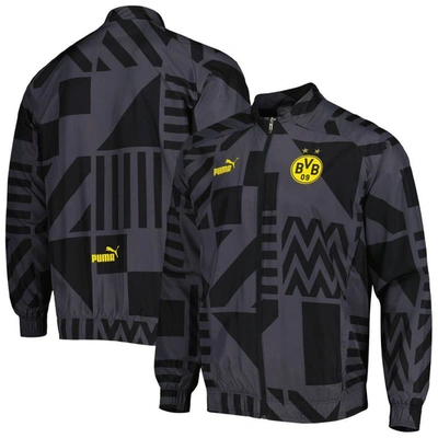 Puma Black Borussia Dortmund Pre-match Raglan Full-zip Training Jacket