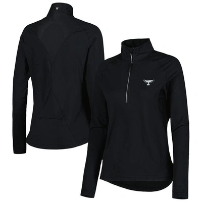 Levelwear Black Tour Championship Midlayer Raglan Half-zip Top