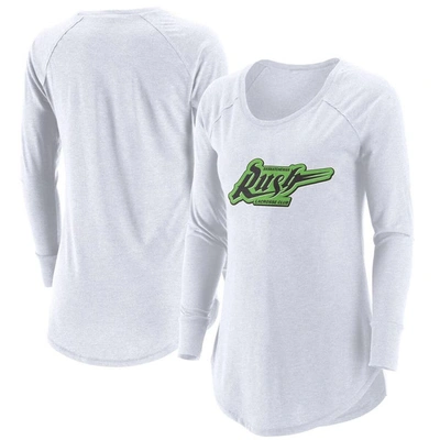 Adpro Sports White Saskatchewan Rush Primary Logo Tri-blend Long Sleeve T-shirt