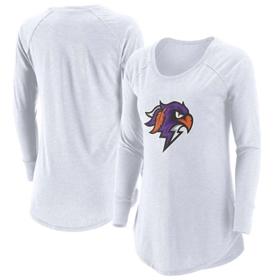 Adpro Sports White Halifax Thunderbirds Primary Logo Tri-blend Long Sleeve T-shirt