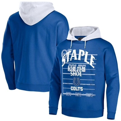 Staple Nfl X  Blue Indianapolis Colts Throwback Vintage Wash Pullover Hoodie