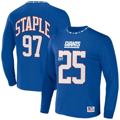 Staple Nfl X  Blue New York Giants Core Team Long Sleeve T-shirt
