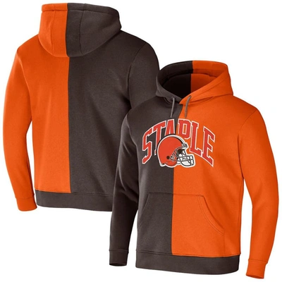 Staple Nfl X  Brown Cleveland Browns Split Logo Pullover Hoodie
