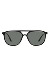 Armani Exchange 56mm Pilot Sunglasses In Black