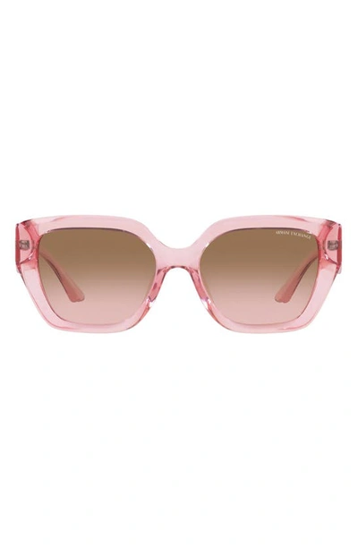 Armani Exchange 54mm Gradient Rectangular Sunglasses In Pink