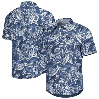 Tommy Bahama Navy Tennessee Titans Aqua Lush Full-button Shirt