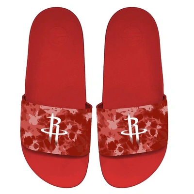 Islide Unisex  Houston Rockets Acid Wash Motto Slide Sandals In Red