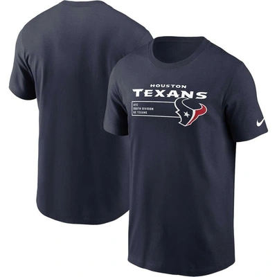 Nike Navy Houston Texans Division Essential T-shirt In Blue