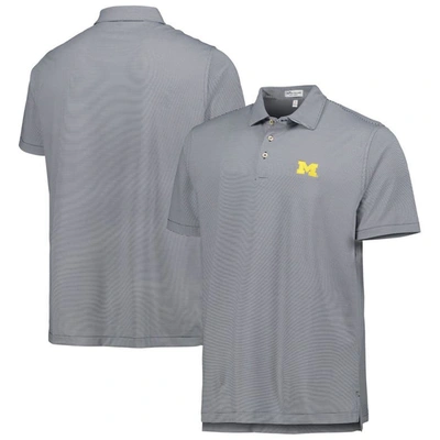 Peter Millar Navy Michigan Wolverines Jubilee Striped Performance Jersey Polo