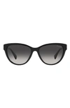Ralph 56mm Gradient Oval Sunglasses In Shiny Black