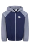 Nike Kids' Split Futura Raglan Windrunner Jacket In Midnight Navy