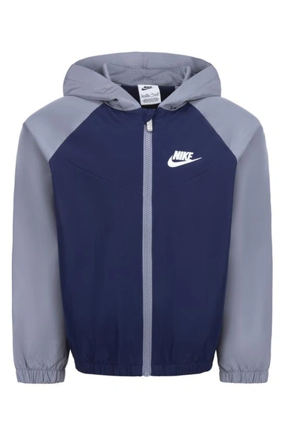 Nike Kids' Split Futura Raglan Windrunner Jacket In Midnight Navy