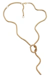 Jennifer Zeuner Rima Box Chain Lariat Necklace In Gold Vermeil