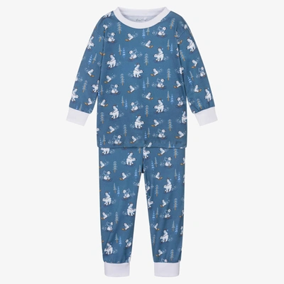 Kissy Kissy Kids' Boys Blue Toboggan Bear Tracks Pyjamas