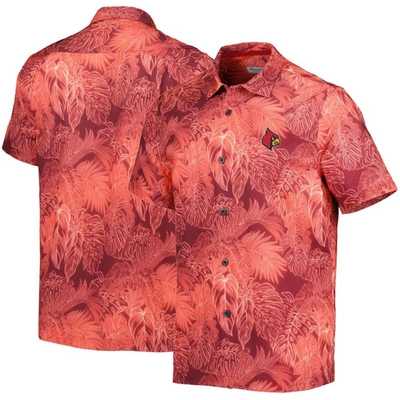 Tommy Bahama Red Louisville Cardinals Bahama Coast Luminescent Frond Camp Islandzone Button-up Shirt