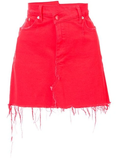 Monse Raw Edge Mini Skirt In Red
