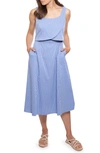 Madri Collection Crossover Nursing Dress In Light/pastel Blue