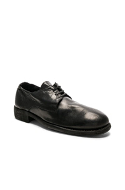 Guidi Full Grain Leather Donkey Classic Derbies In Black