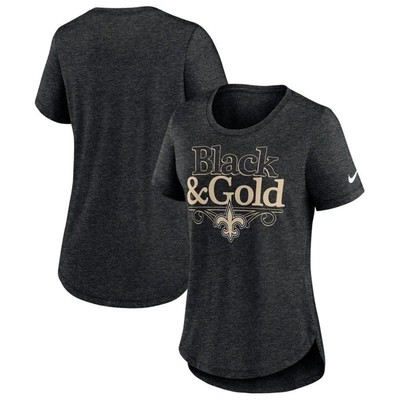 Nike Women's Local (nfl New Orleans Saints) T-shirt In Heather Black