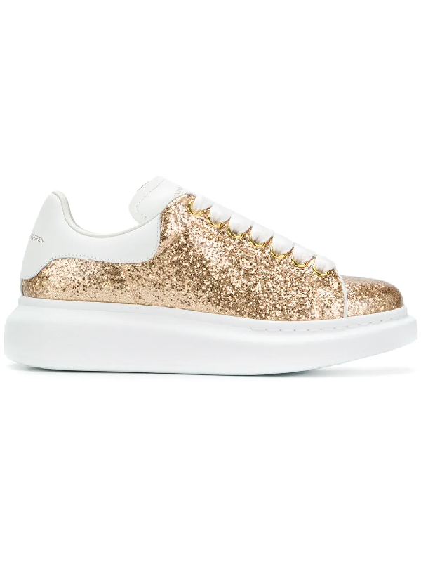 alexander mcqueen gold glitter sneakers