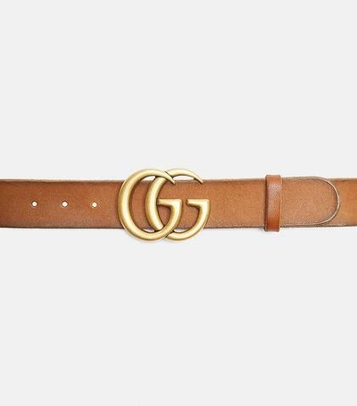Gucci Women's Gg Marmont Belt In Brown In Black