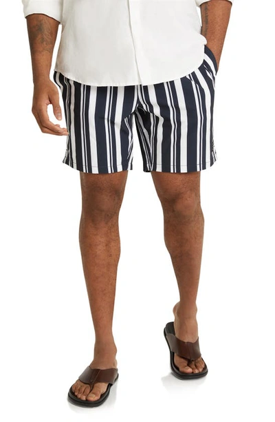 Johnny Bigg Cabana Stripe Stretch Swim Trunks In Ink