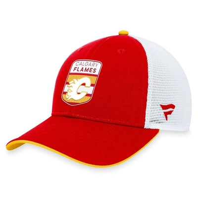 Fanatics Branded  Red Calgary Flames 2023 Nhl Draft On Stage Trucker Adjustable Hat