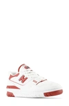 New Balance 550 Basketball Sneaker In White/ Brick Red