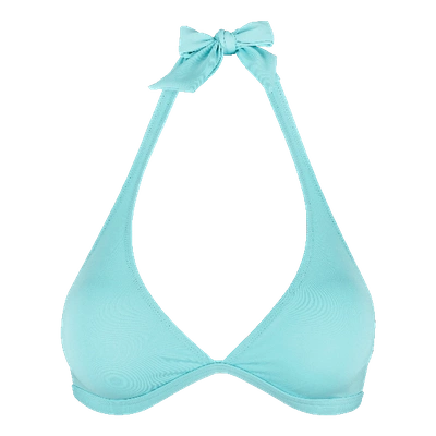 Vilebrequin Women Swimwear - Women Triangle Bikini Top Solid Water - Swimming Trunk - Flavia In Blue