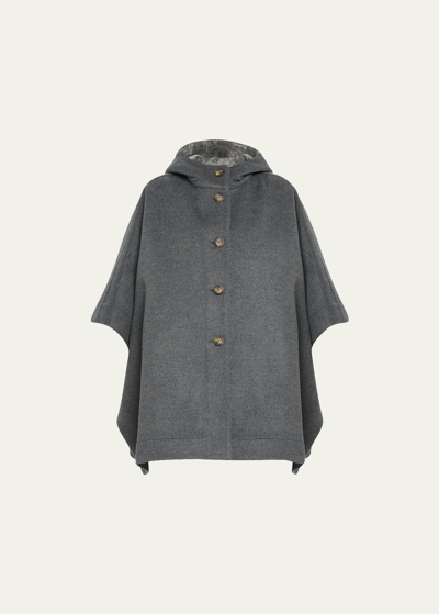 ポンチョ・ケープ Max Mara Oblique Cape In Virgin Wool And Cashmere Grey Max Mara Oblique Cape In Virgin Wool And Cashmere Grey In