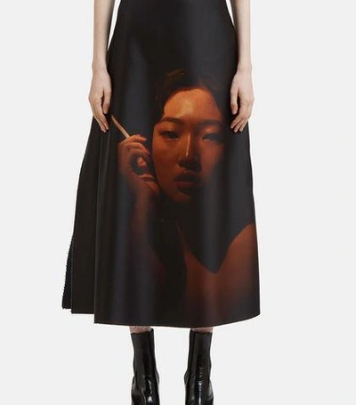 Yang Li Fetish Smoking Print Skirt In Black