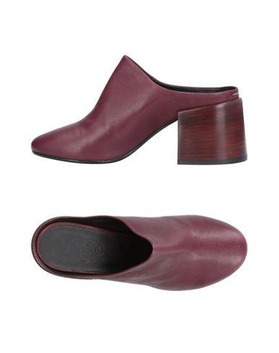 Mm6 Maison Margiela Mules In Maroon