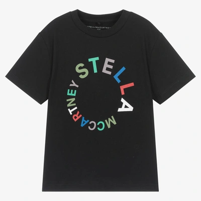 Stella Mccartney Kids Boys Black Organic Cotton Jersey T-shirt