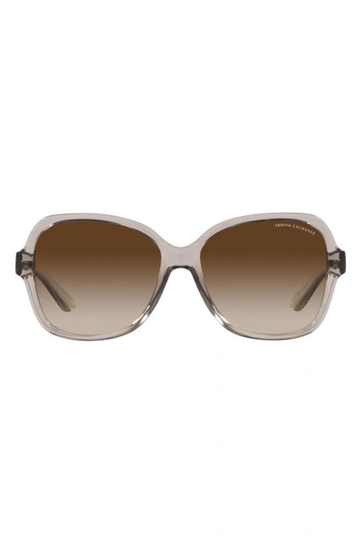 Ax Armani Exchange 57mm Gradient Square Sunglasses In Light Blue