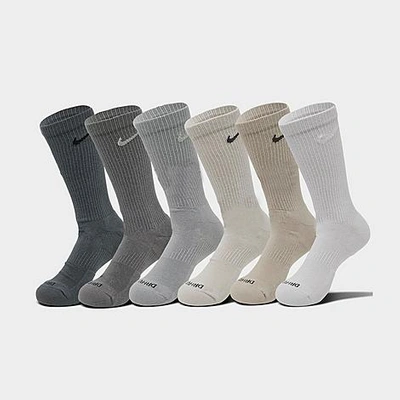 Nike Unisex Everyday Plus Cushioned Training Crew Socks (6 Pairs) In Black/white